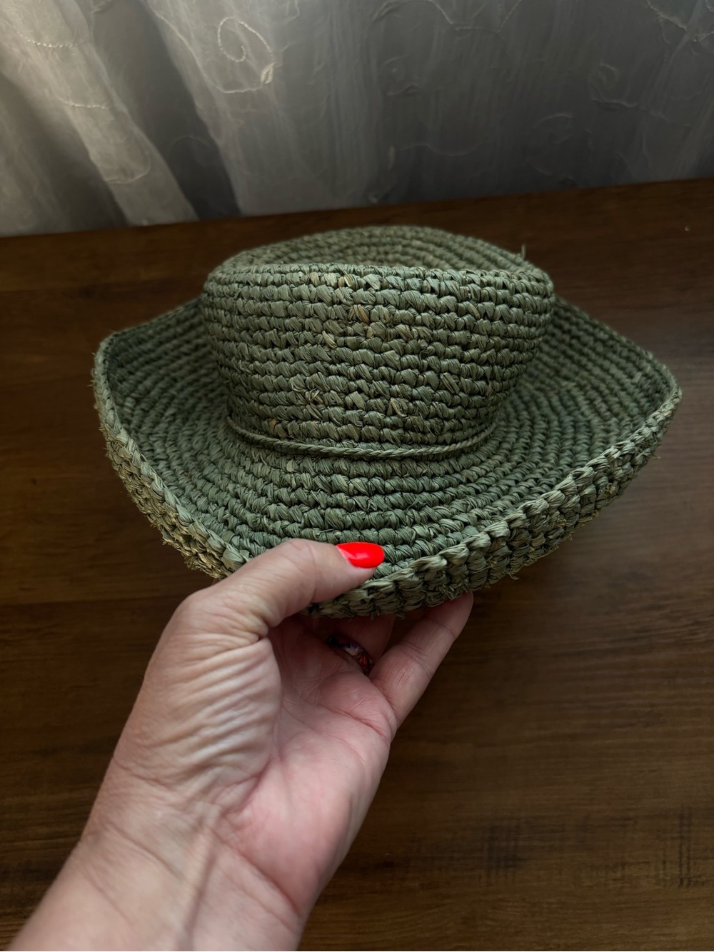 Scala Crocheted Raffia Hat with Drawstring - Picture 4 of 7